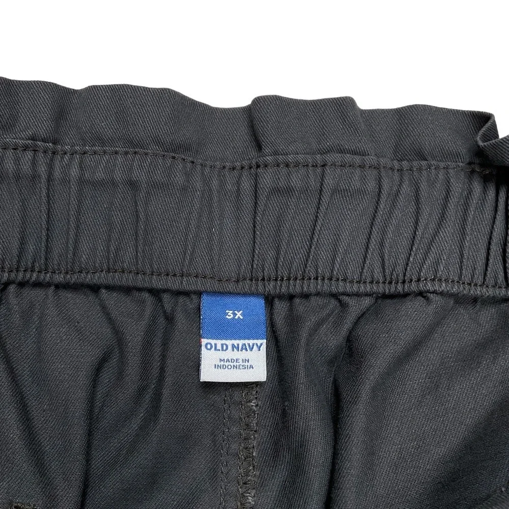 Old‎ Navy Shorts Womens Size 3X Charcoal Gray Chino Casual Elastic Waist NWT